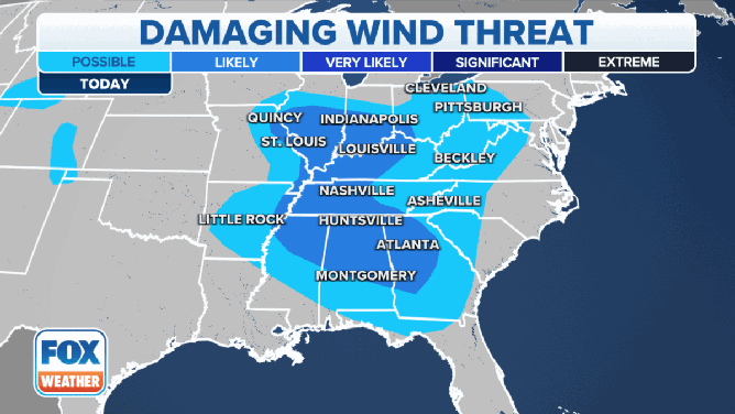 The damaging wind, large hail and flash flood threat on Sunday, August 6, 2023.