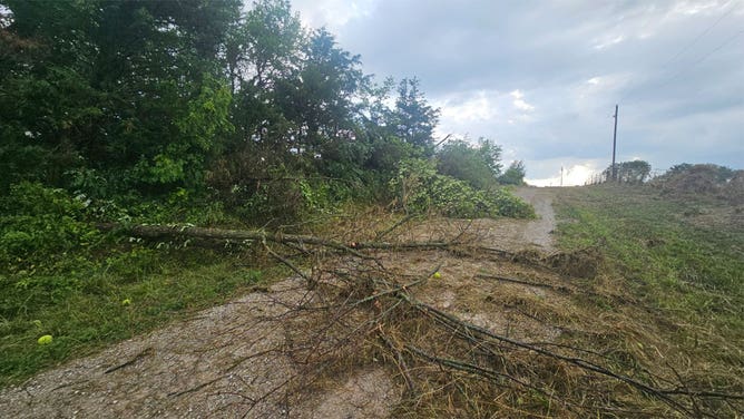 Thunderstorms caused damage near Richmond, Missouri, on Aug. 4, 2023.