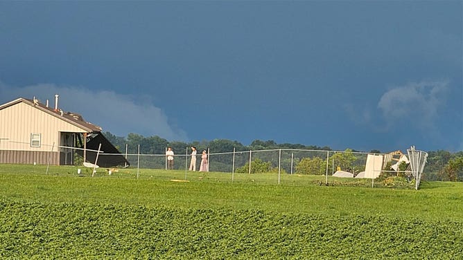 Thunderstorms caused damage near Richmond, Missouri, on Aug. 4, 2023.