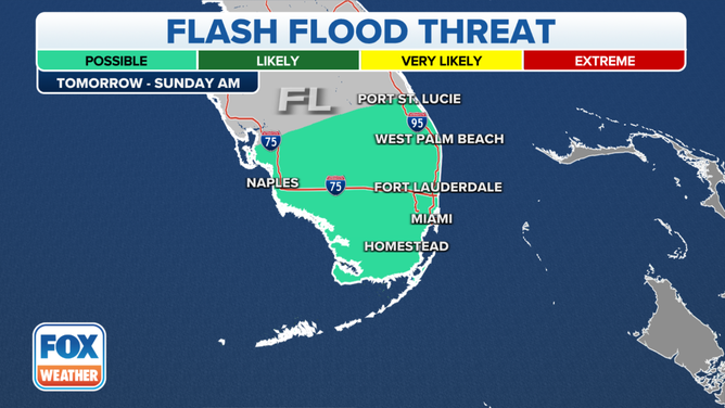 Flash flood threat for south Florida.