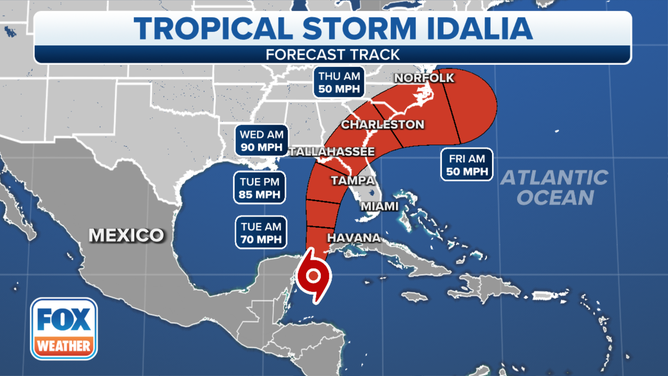 Tropical Storm Idalia cone.
