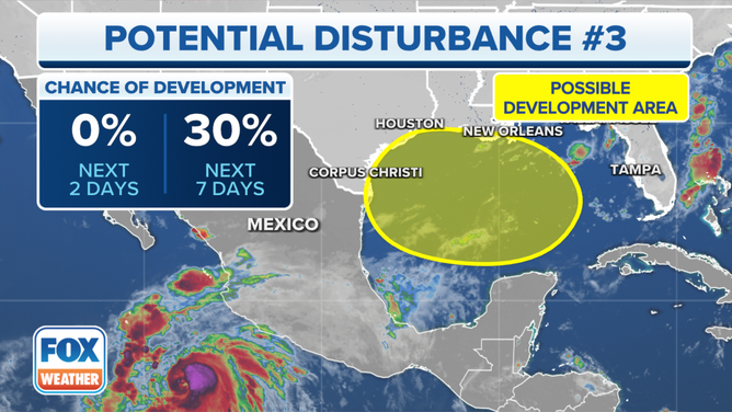 The latest on a potential tropical disturbance in the Gulf of Mexico.