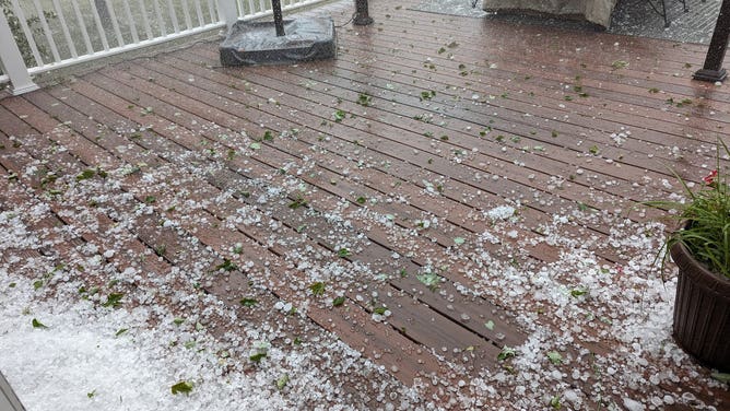 Hail looked more like snow at this Williamsport, Maryland home.