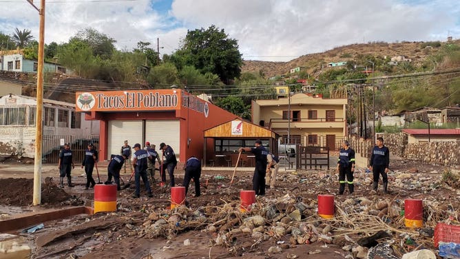 Recovery efforts in Baja California Sur after the passage of Hilary.