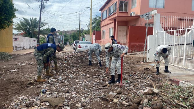 Recovery efforts in Baja California Sur after the passage of Hilary.