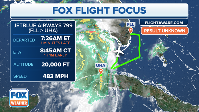 Jetblue Flight 799 to Havana.