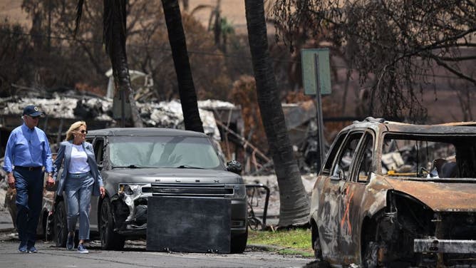 wildfires in Lahaina, Hawaii on August 21, 2023.
