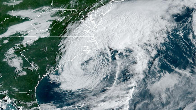 A satellite image of Tropical Storm Idalia on Thursday, August 31, 2023.