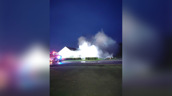 A lightning strike sparked a fire at a southern Illinois church early Monday morning.