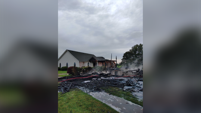 A lightning strike sparked a fire at a southern Illinois church early Monday morning.