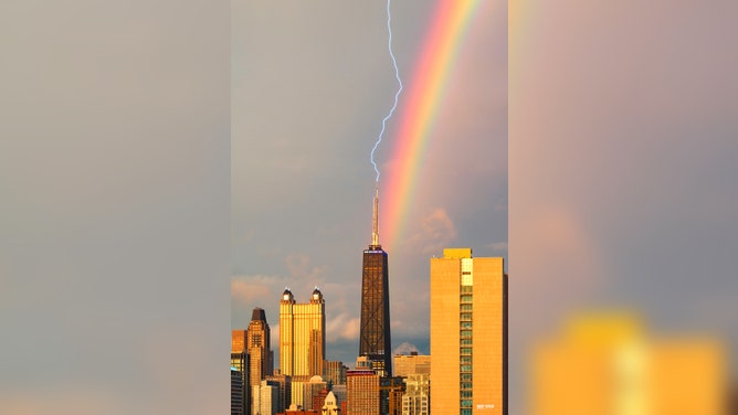 Lightning and rainbow. June 25, 2020.