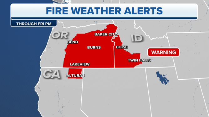 Fire Weather Alerts for Oregon, Idaho and California.
