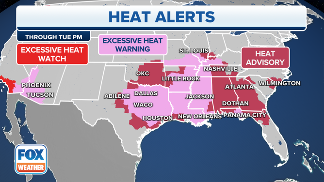 Heat alerts through Tues. Aug. 29, 2023.