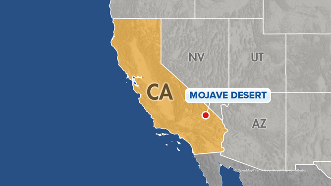 Map showing the location of the Mojave Desert.