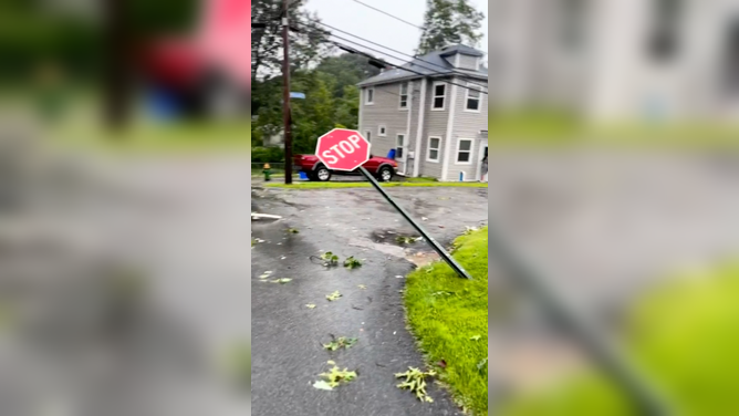 Storm damage in North Providence, Rhode Island. August 18, 2023.