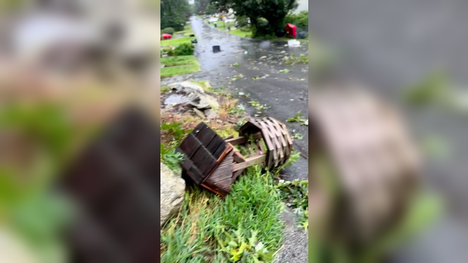 Storm damage in North Providence, Rhode Island. August 18, 2023.