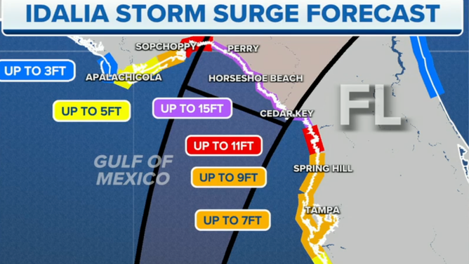 Big Bend storm surge forecast from Idalia.