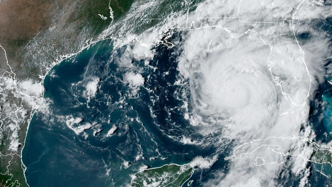 Hurricane Idalia in the Gulf of Mexico as seen by NOAA's GOES-16 satellite on Tuesday.