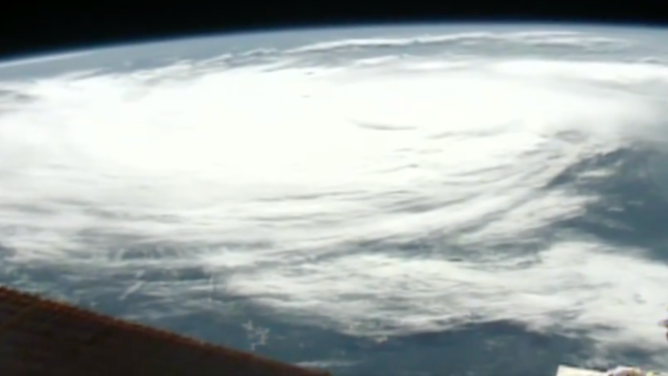 NASA video shows the view from the International Space Station of Hurricane Idalia over Florida and Georgia on Wednesday, August 30, 2023.