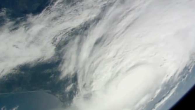 NASA video shows the view from the International Space Station of Hurricane Idalia over Florida and Georgia on Wednesday, August 30, 2023.