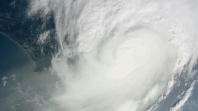 NASA video shows the view from the International Space Station of Hurricane Idalia over Florida and Georgia on Wednesday, August 30, 2023.