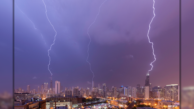 Triple lightning strike. July 12, 2014.