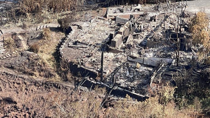 The Hawaii Department of Land and Natural Resources shared images of destruction from wildfires in Kula, Hawaii.