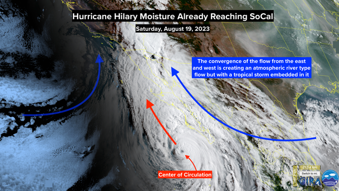 Hurricane Hilary Noisture Already Reaching SoCal. August 19, 2023.