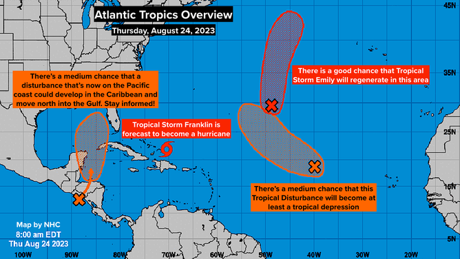 National Hurricane Center tropics overview.