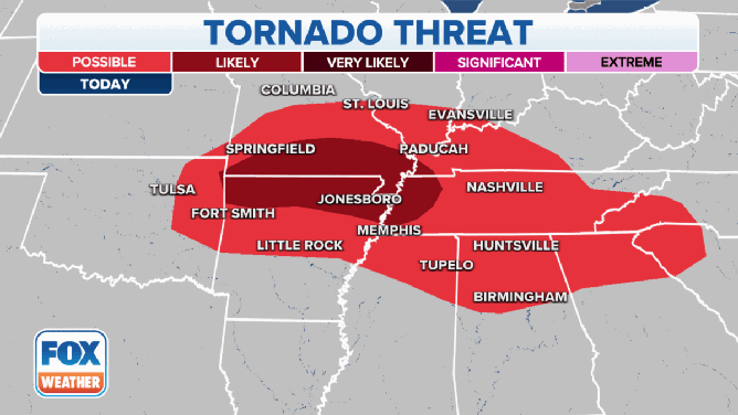 The tornado threat on Wednesday, August 9, 2023.