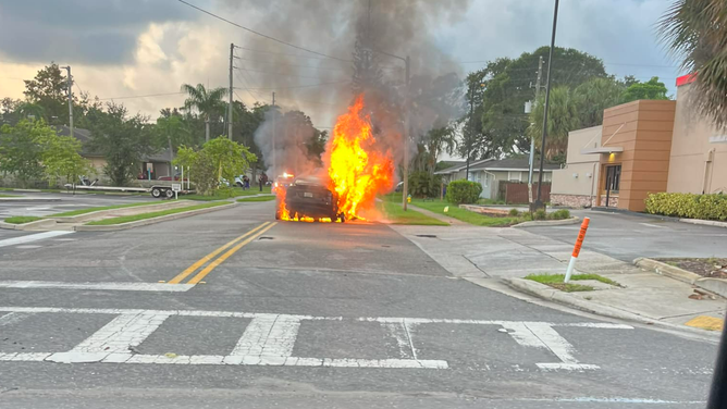 Tesla car fire in Florida