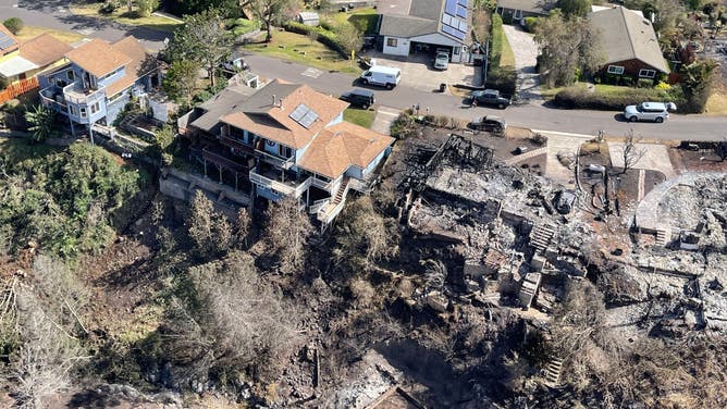 The Hawaii Department of Land and Natural Resources shared images of destruction from wildfires in Kula, Hawaii.