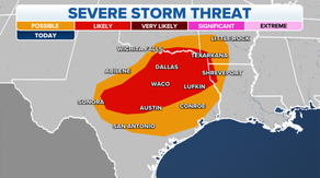 Large hail, damaging winds eye Southern Plains on Sunday