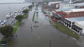 Drone video shows North Carolina town covered in floodwater after powerful storm surge from Ophelia