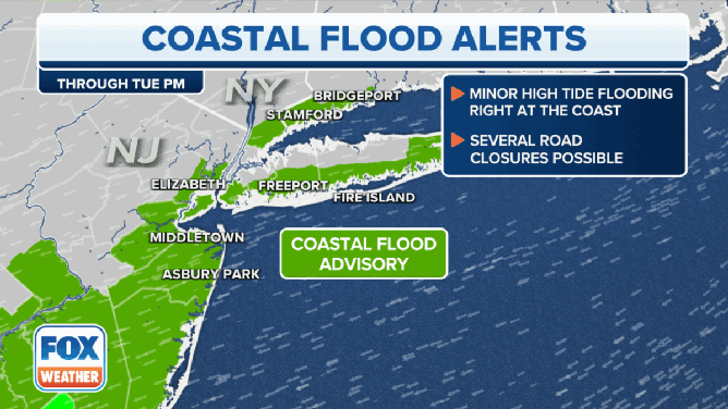 Coastal Flood Alerts in effect in the Northeast and New England through Tuesday, September 26, 2023.