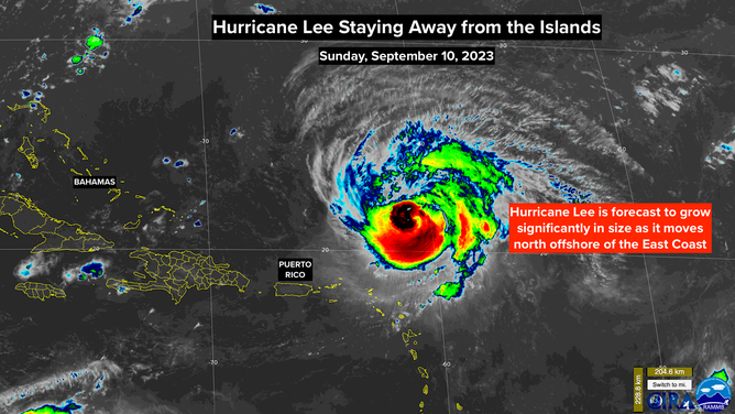 Satellite view of Hurricane Lee
