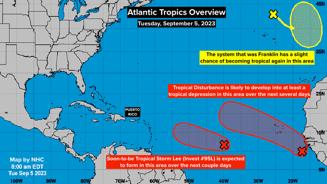 Tropical Atlantic overview on Sept. 5, 2023. 
