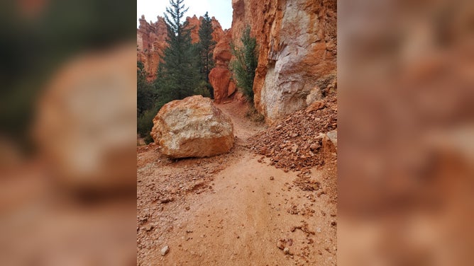 Heavy rains caused mud and rock slides in Bryce Canyon National Park in Utah on Sept. 2, 2023.