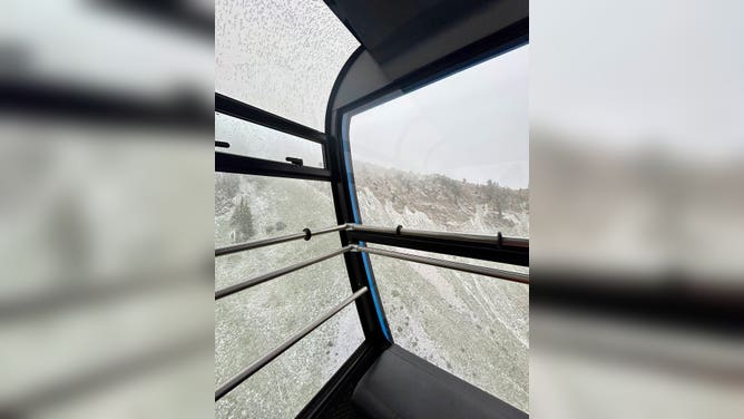 The wintry scene after about an inch of fresh snow fell at Snowbird ski resort on Sept. 4, 2023.