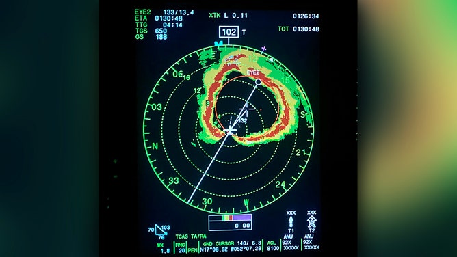 Air Force Reserve 53rd Weather Reconnaissance Squadron’s hurricane hunters took a flight Thursday night inside the eye of Category 5 Hurricane Lee.