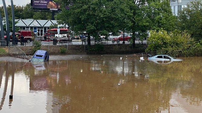 Flooded area by the Mercedes-Benz Stadium. Sept. 14, 2023.