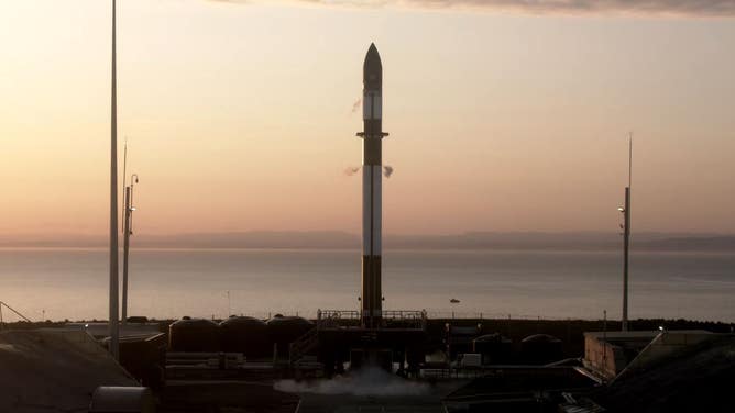 Rocket Lab Electron rocket before the launch on Sept. 19, 2023 for Capella Space. 