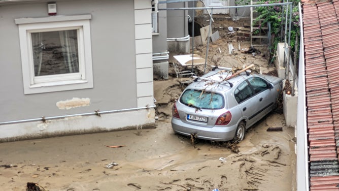 City Of Volos Hit By Record Rain And Flash Floods