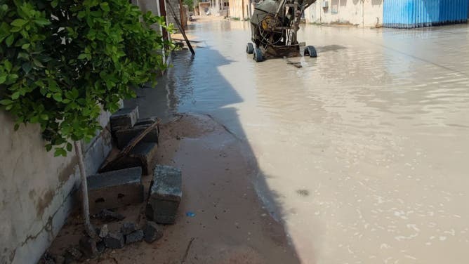A view of the area as many settlements, vehicles and workplaces have been damaged after floods caused by heavy rains hit the region in Misrata, Libya on September 10, 2023.