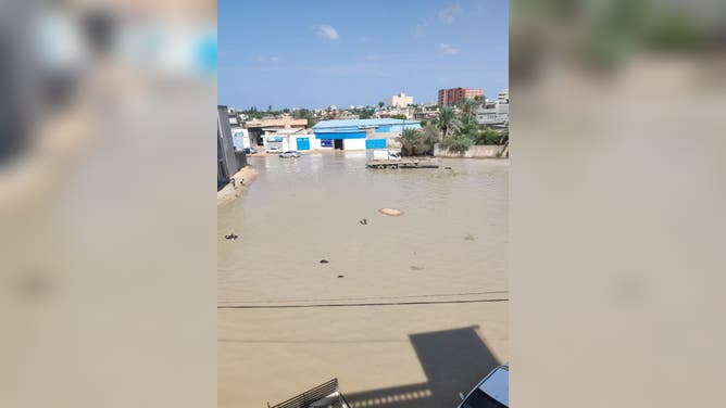 A view of the area as many settlements, vehicles and workplaces have been damaged after floods caused by heavy rains hit the region in Misrata, Libya on September 10, 2023.