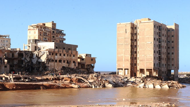 A view of devastation in disaster zones after the floods caused by the Storm Daniel ravaged the region in Derna, Libya on September 12, 2023.
