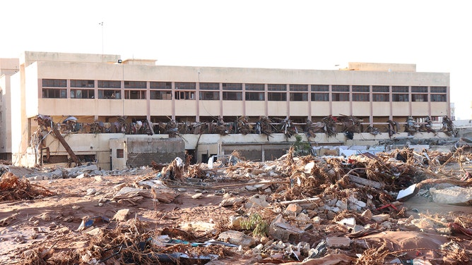 A view of devastation in disaster zones after the floods caused by the Storm Daniel ravaged the region in Derna, Libya on September 12, 2023.