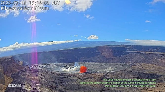 The Kilauea volcano on Hawaii’s Big Island erupted for the third time this year on Monday, video from the United States Geological Survey (USGS) shows.