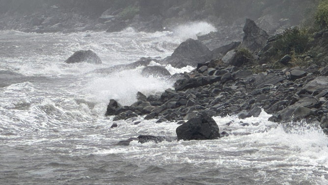 Check out the wave action in Yarmouth Sound as Lee churns to the southern tip of Nova Scotia. Landfall is expected somewhere in this area Saturday afternoon.