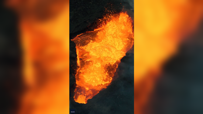 Bubbling lava.